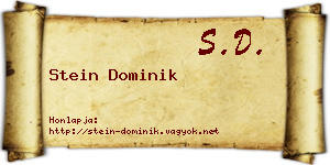 Stein Dominik névjegykártya